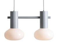 Hängelampe Metall Glas Grau Ø46 cm rund E14...