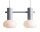 Hängelampe Metall Glas Grau Ø46 cm rund E14 2-flammig