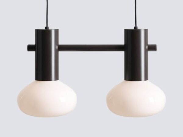 Pendelleuchte Glas Metall Mokka L:46 cm E14 blendarm