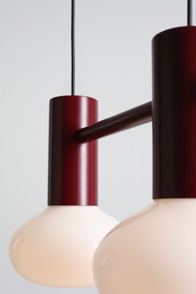 Hängelampe Glas Metall Rot 46 cm E14 2-flammig stilvoll