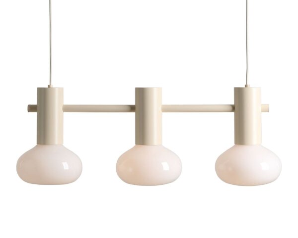 Pendelleuchte Metall Glas Creme L:75 cm E14 elegant