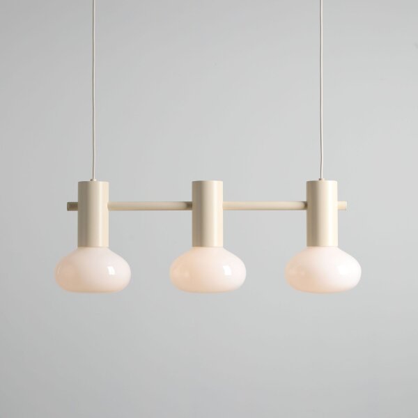 Pendelleuchte Metall Glas Creme L:75 cm E14 elegant
