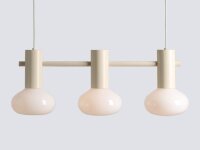 Pendelleuchte Metall Glas Creme L:75 cm E14 elegant