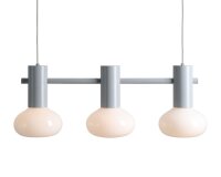 Pendelleuchte Glas Metall Grau L:75 cm E14 stilvoll