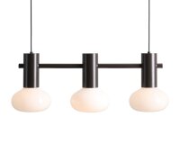 Hängelampe Glas Metall Mokka L:75 cm E14 3-flammig