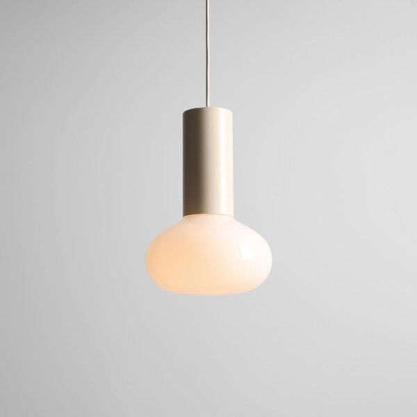 Hängelampe Glas Metall Creme B:19 cm E14 stilvoll