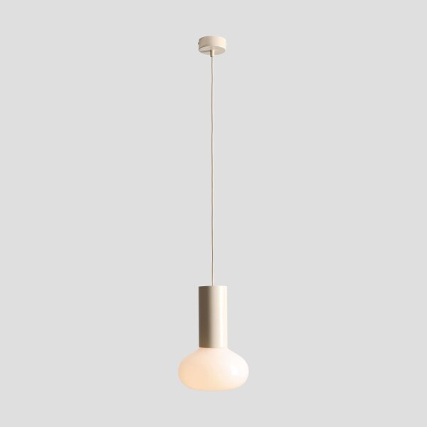 Hängelampe Glas Metall Creme B:19 cm E14 stilvoll