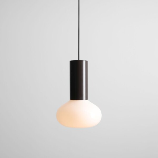 Hängelampe Metall Glas Mokka rund Ø19 cm E14 elegant
