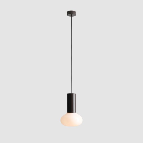 Hängelampe Metall Glas Mokka rund Ø19 cm E14 elegant