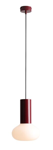 Pendelleuchte Glas Metall Rot Ø19 cm rund E14 dekorativ