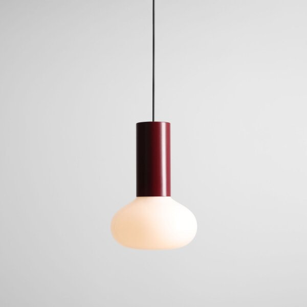 Pendelleuchte Glas Metall Rot Ø19 cm rund E14 dekorativ