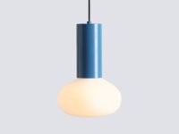 Hängelampe Metall Glas Blau Ø19 cm rund E14...