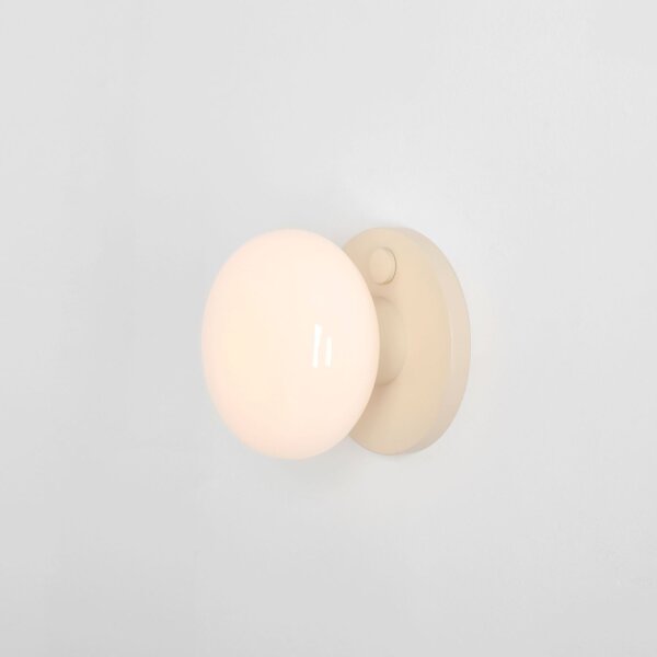 Wandleuchte Glas Metall Creme L:19 cm E14 Schalter