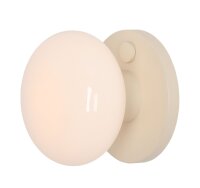 Wandleuchte Glas Metall Creme L:19 cm E14 Schalter