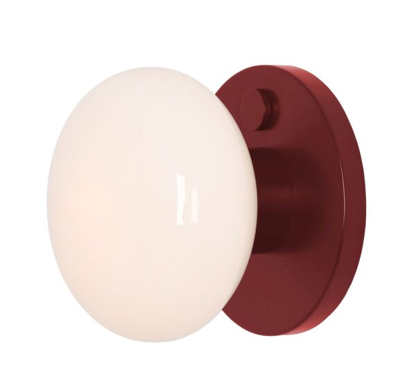 Wandlampe Glas Metall Rot L:19 cm E14 Schalter stilvoll