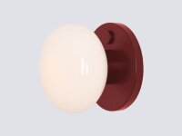 Wandlampe Glas Metall Rot L:19 cm E14 Schalter stilvoll