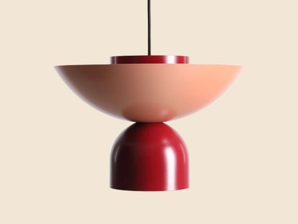 Pendelleuchte Metall Rot Koralle Ø37 cm E27 elegant