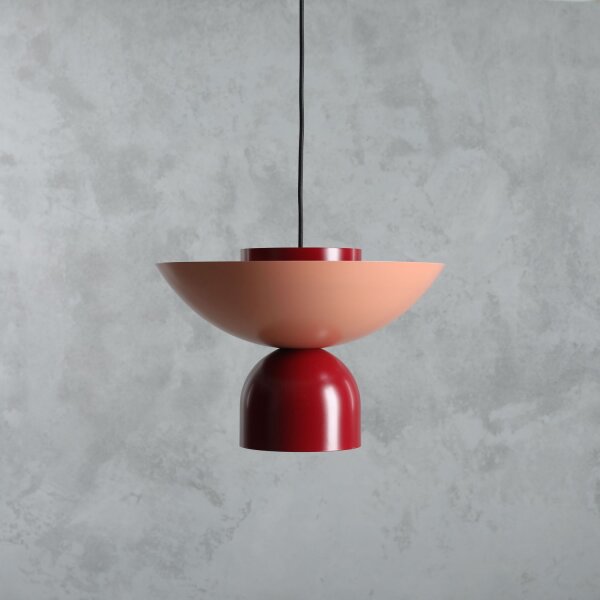 Pendelleuchte Metall Rot Koralle Ø37 cm E27 elegant