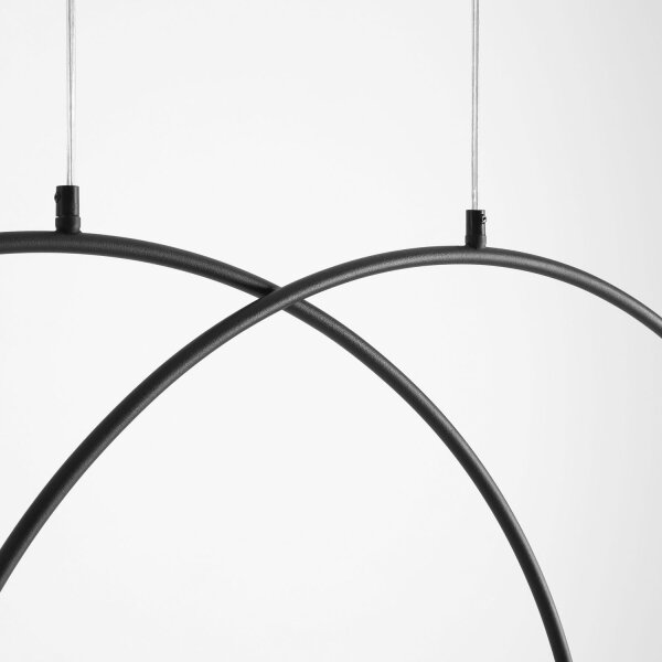 Hängelampe Glas Metall Schwarz L:129 cm E14 blendarm