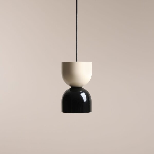 Hängelampe Metall Creme Schwarz B:15 cm E27 stilvoll