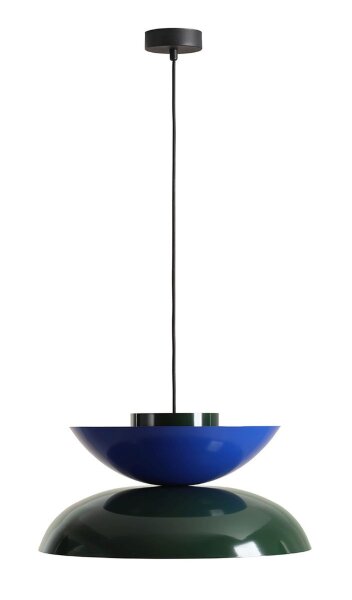 Pendelleuchte Metall Grün Blau B:47 cm E27 elegant