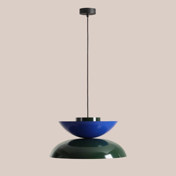 Pendelleuchte Metall Grün Blau B:47 cm E27 elegant