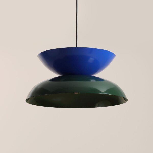 Pendelleuchte Metall Grün Blau B:47 cm E27 elegant