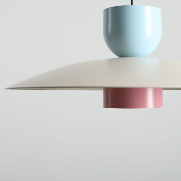 Pendelleuchte Metall Blau Creme Pink Ø65 cm E27 elegant