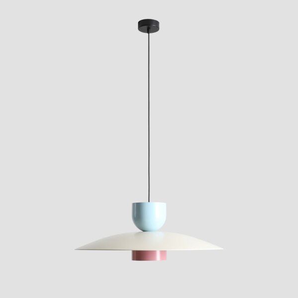 Pendelleuchte Metall Blau Creme Pink Ø65 cm E27 elegant