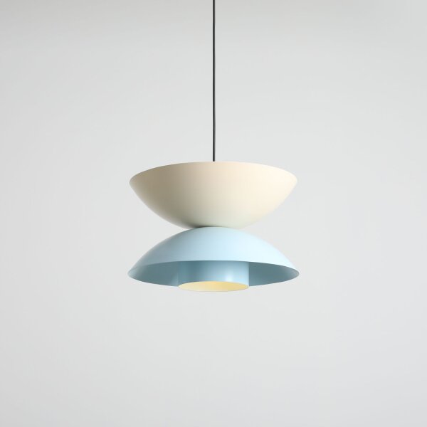 Pendelleuchte Metall Blau Creme B:37 cm E27 stilvoll