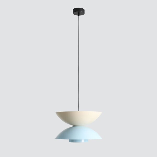 Pendelleuchte Metall Blau Creme B:37 cm E27 stilvoll
