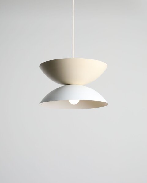 Hängelampe Metall Weiß Creme B:37 cm rund E27 elegant