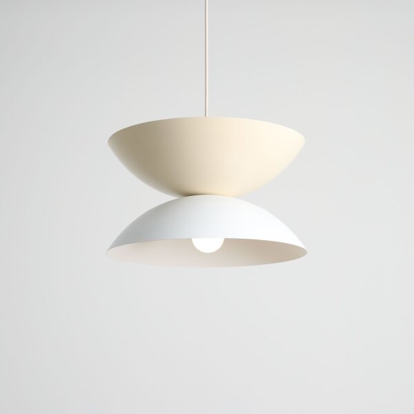 Hängelampe Metall Weiß Creme B:37 cm rund E27 elegant