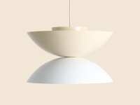 Hängelampe Metall Weiß Creme B:37 cm rund E27...