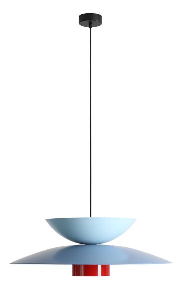 Pendelleuchte Metall Blau Rot rund Ø65 cm E27 stilvoll