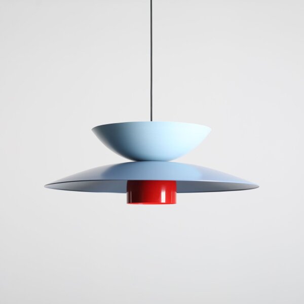 Pendelleuchte Metall Blau Rot rund Ø65 cm E27 stilvoll