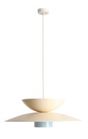 Hängelampe Metall Creme Blau B:65 cm rund E27 elegant