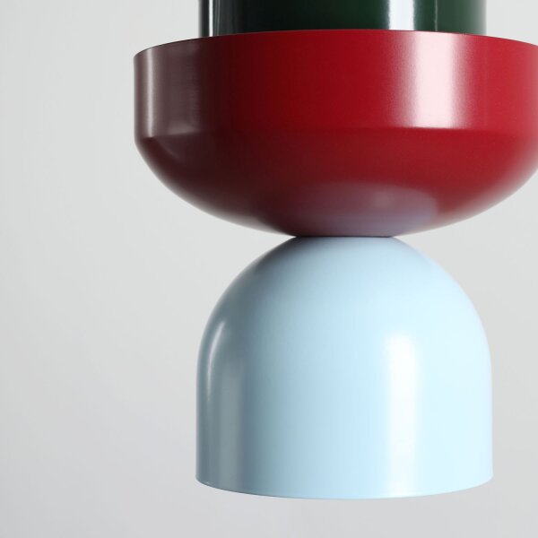 Pendelleuchte Metall Rot Grün Blau B:23 cm E27 stilvoll