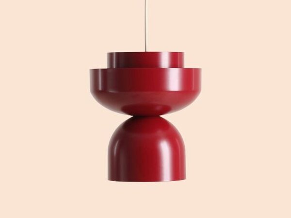 Hängelampe Metall Rot rund B:23 cm E27 stilvoll elegant