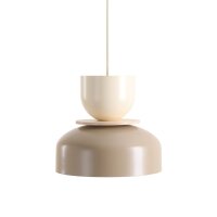 H&auml;ngelampe Metall Creme Beige rund B:30 cm E27 elegant