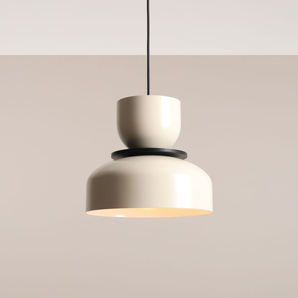 Hängelampe Metall Creme rund Ø30 cm E27 dekorativ
