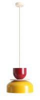Pendelleuchte Metall Rot Gelb B:30 cm rund E27 stilvoll