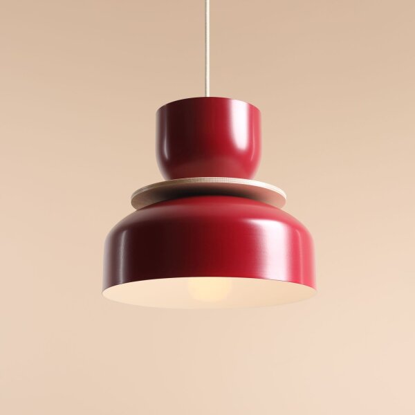 Hängelampe Metall Rot Modern B:30 cm rund E27 stilvoll