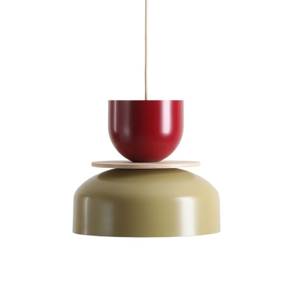 Pendelleuchte Metall Rot Grün Ø30 cm rund E27 Modern