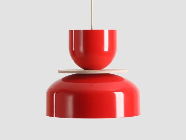 Hängelampe Metall Rot Modern Ø30 cm rund E27 elegant