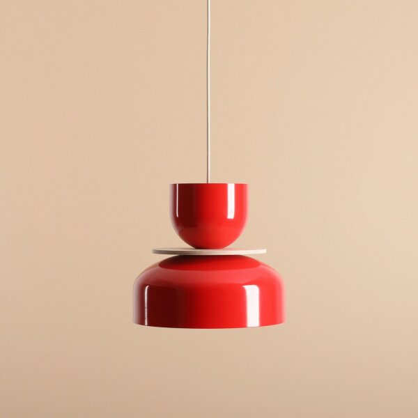 Hängelampe Metall Rot Modern Ø30 cm rund E27 elegant