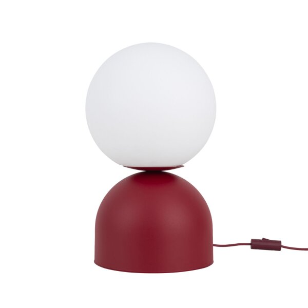 Runde Tischleuchte Rot Metall H:52 cm E27 blendarm