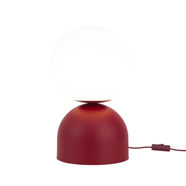 Runde Tischleuchte Rot Metall H:52 cm E27 blendarm