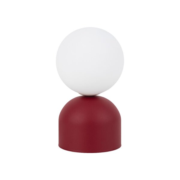 Runde Tischleuchte Rot Metall H:21 cm klein G9 blendarm