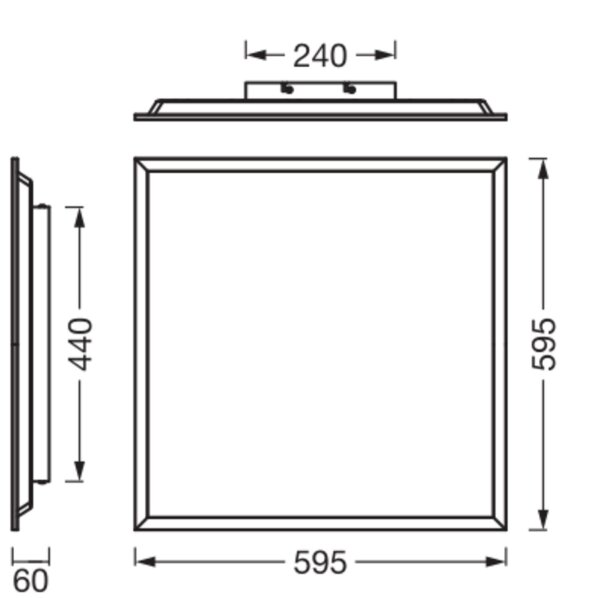 LED Deckenlampe Weiß Metall 4000K B:59,5cm OSRAM
